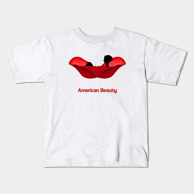 American Beauty movie fan art roses bath scene Kids T-Shirt by Rozbud